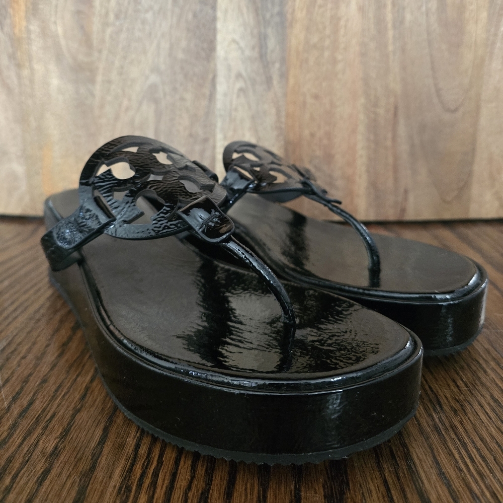 Tory Burch Miller Patent Wedge Sandal 9.5